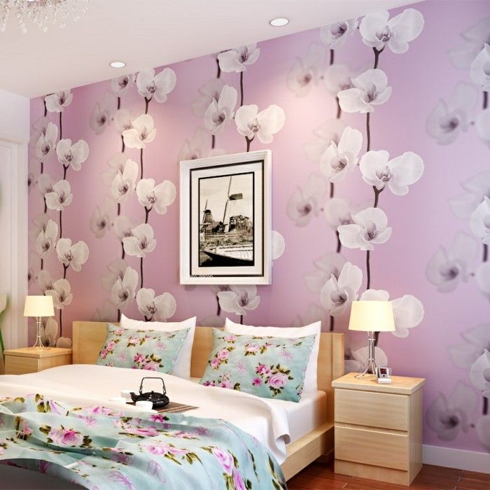 lepa fotografija ozadje-cvetno-roisge-design-v-spalnici