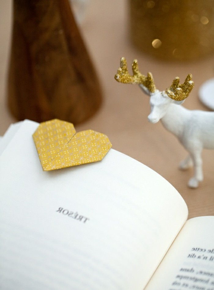 bookmarks hart-ketellapper-creative-geel-model-origami