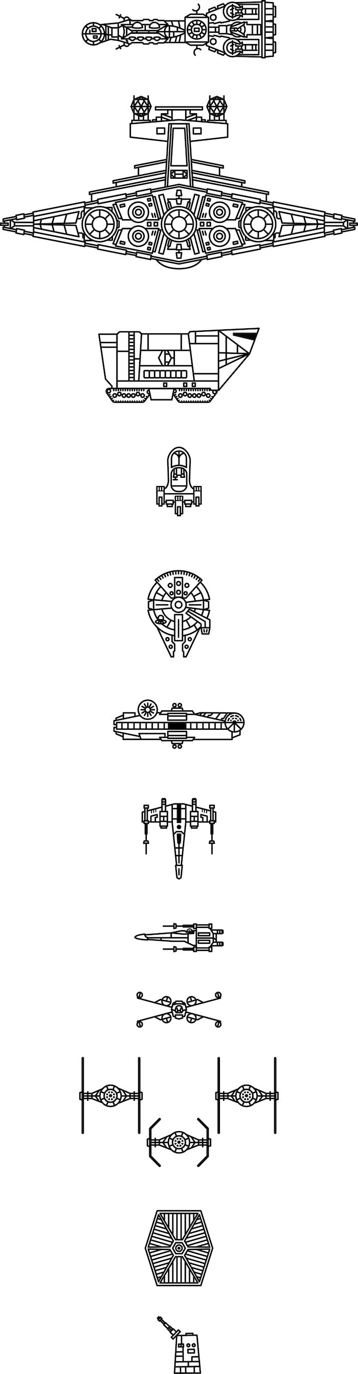 hviezda vojny tetovanie nápady - malé a veľké čierne lietajúce vesmírne lode hviezdnych vojen