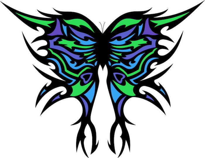 Dabar parodome vieną iš mūsų idėjų, skirtų 3d tatuiruočių drugeliui su dideliais spalvingais sparnais
