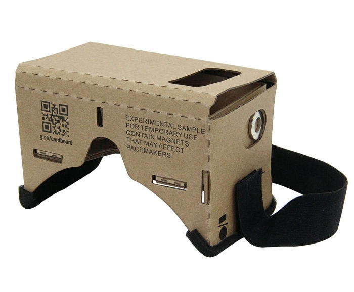 še vedno odlična očala virtualne resničnosti iz kartona s črnim gumijastim trakom - ideja za domače očala