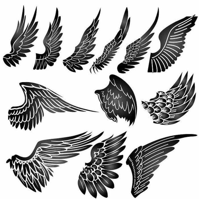 Oto kilka pomysłów na tatuaże czarnego anioła z czarnymi piórami. które naprawdę lubiłeś