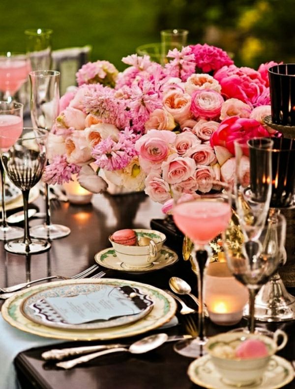 rosor on-table-pink-bröllop smycken smycken