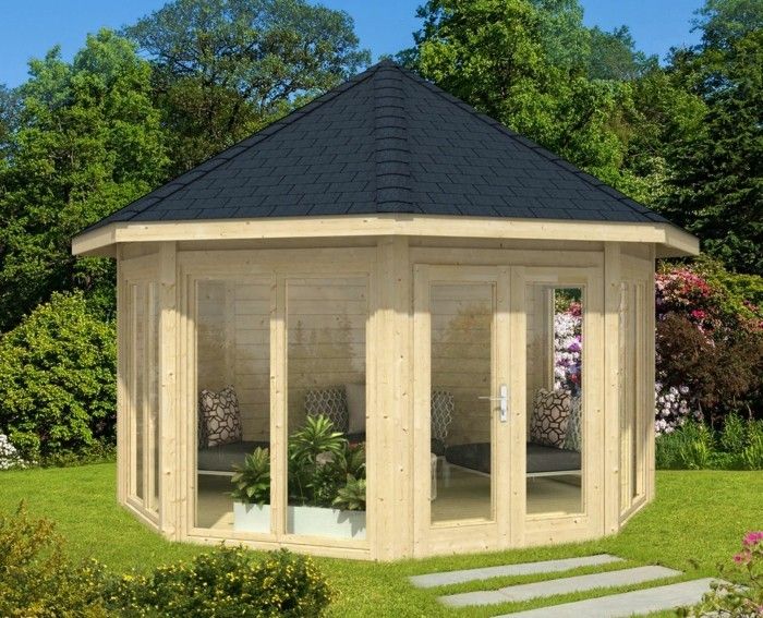 lemn-gradina pavilion-model-Sylt cu-patru ferestre