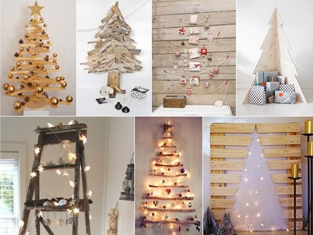 tre dekorasjon deco ideer inspirasjon til jul kreative juletrær gestaltng ideer lys