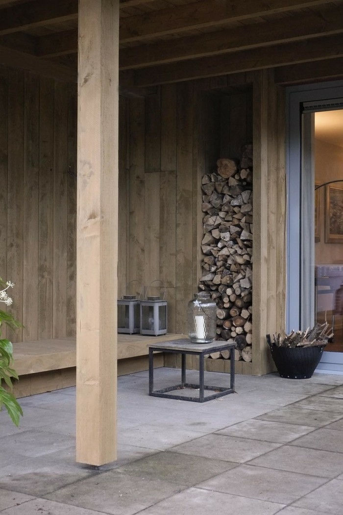 Drewniany dom-toskańskim weranda