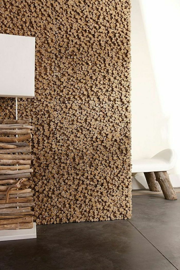 trepanel-vegg-forming-tre Wallcovering laget av tre