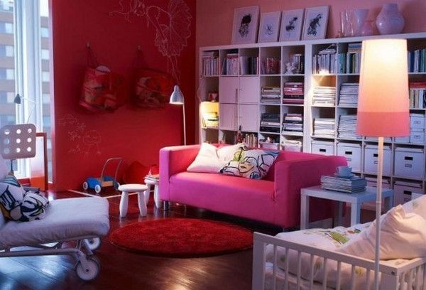 ikea-furniture-tips-for-oturma odası - atmak yastık ile pembe soga