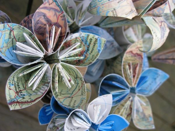origami world map-gevouwen