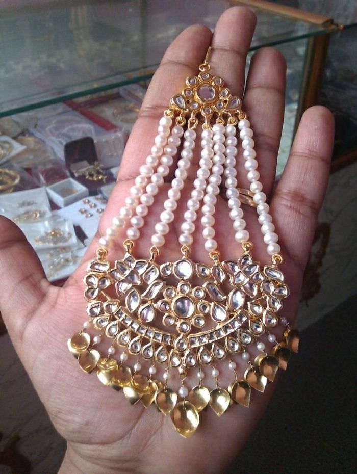 Indyjska biżuteria Pearl Złote kryształki