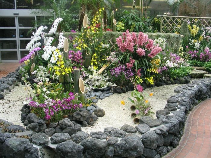 İlginç-Gartengestaltung-ile-taş-yaratıcı-bahçe fikirleri