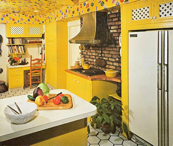 intressant gul-kök vägg färg mycket-small-vackra kök