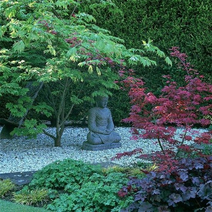 Japonská záhrada socha Budhu