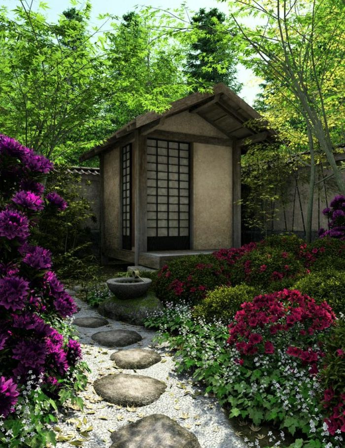 Japanese Zen Garden Cottage Path odrazový mostík