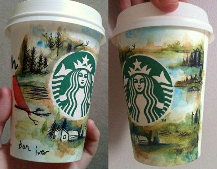 kaffeebecher-to-go papir kopp Starbucks kunst