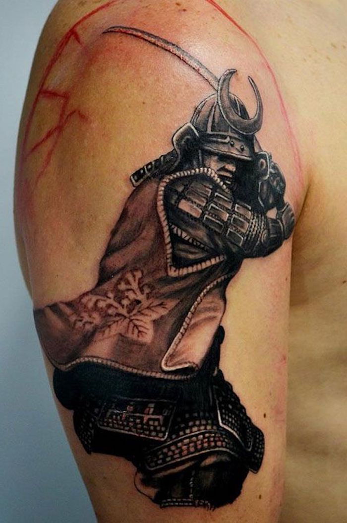 guerriero giapponese, katana, spada smura, uomo, casco, equipaggiamento