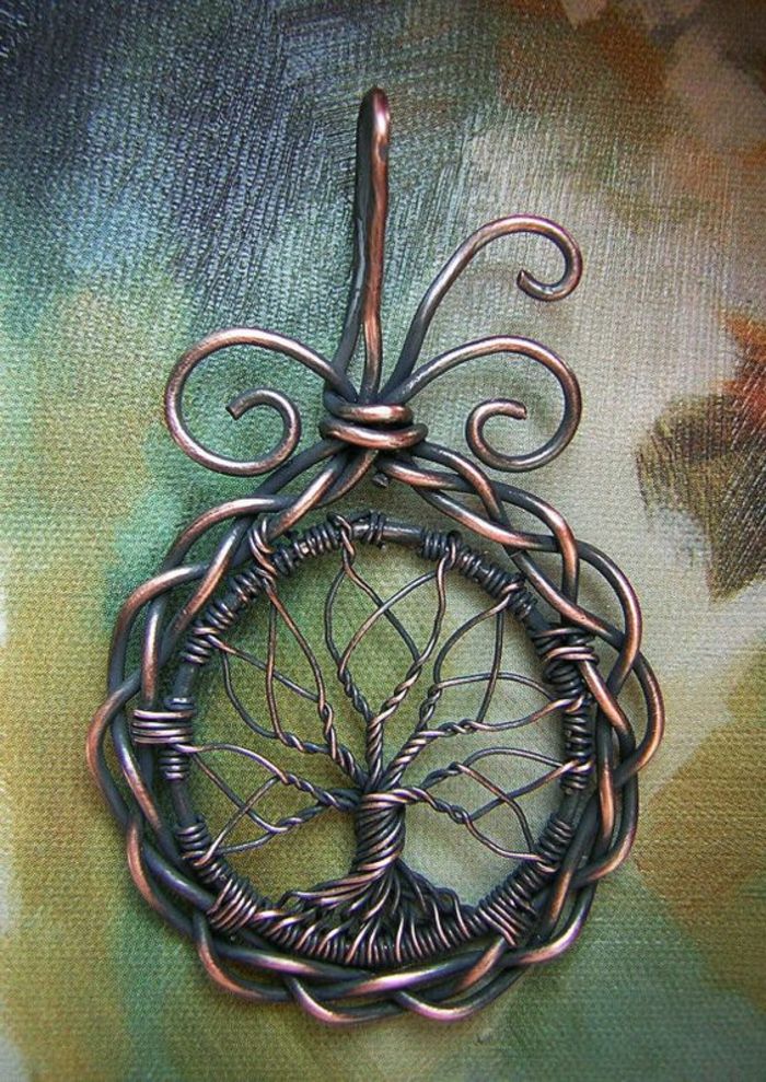 DIY smykker: Kjede dusk laget av smykker wire i bronse farge og svart farge