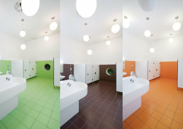 škôlky-interiér tri tapety s podlahou-in-rôznych farbách-of-izieb