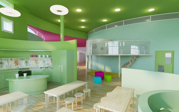 škôlky-interiér-zeleno-room strop