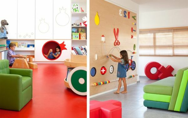 barnehage-interiør-to bilder av rom-colorful--