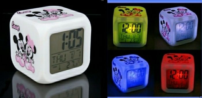 copii de alarmă ceas-fata-funny-ceas cu alarmă ceas cu alarmă copil digital Mickey Minnie Mouse