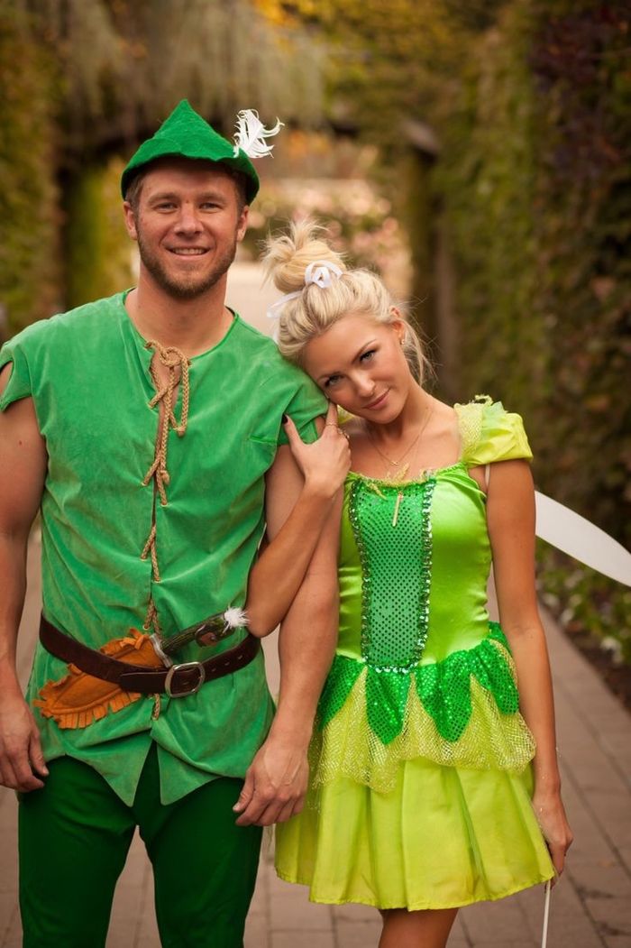 Motto teden otroški junak Peter Pan in zvonec zelene kostume za pare