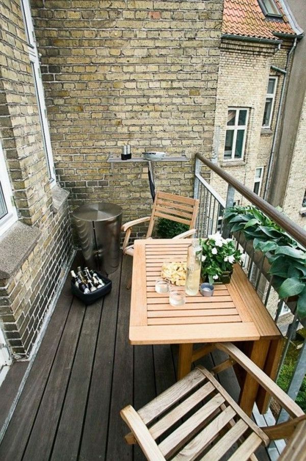 small-balkón-skladací stôl-moderný establishmentu nápady, balkón, terasa, einrichten--