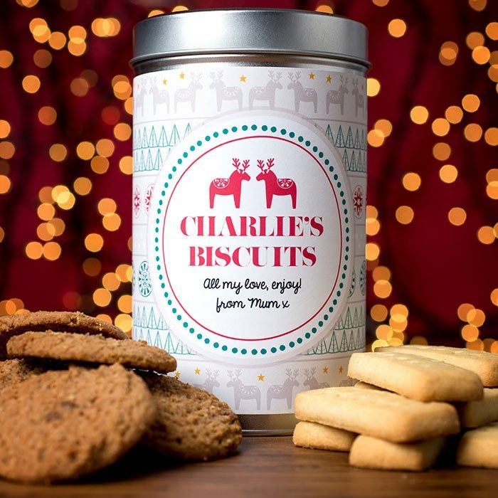 Pequenos presentes para homens no Natal, caixa cheia de biscoitos de Natal, presente personalizado