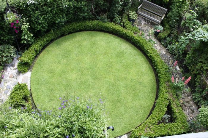 pequeno-Jardim Inglês norwegien-round em forma