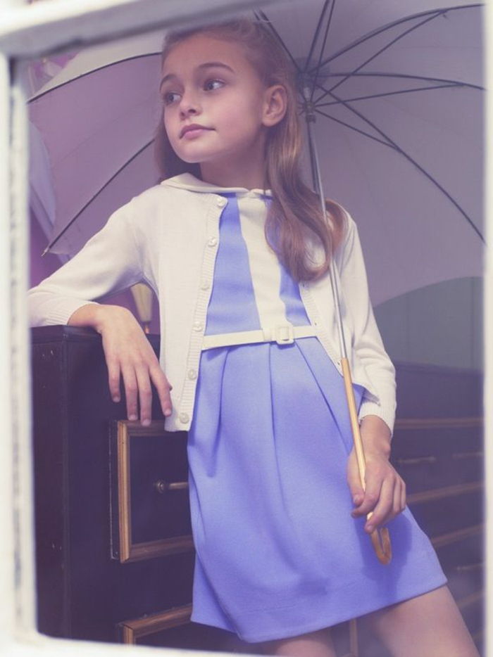 Vestido da menina Roxo crianças Umbrella