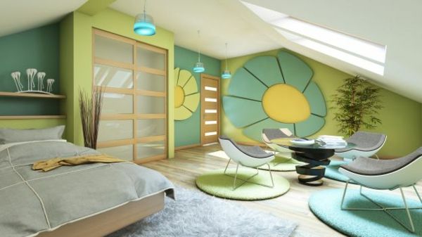 ganzßkreative-colorido-mansarda quartos