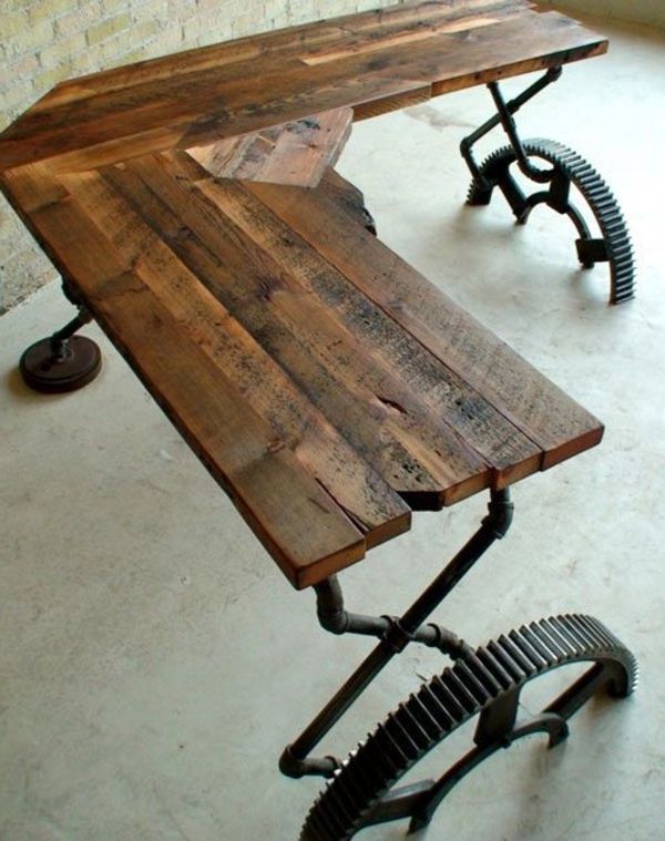 ustvarjalno-les miza-zanimiva oblika Wohnidee