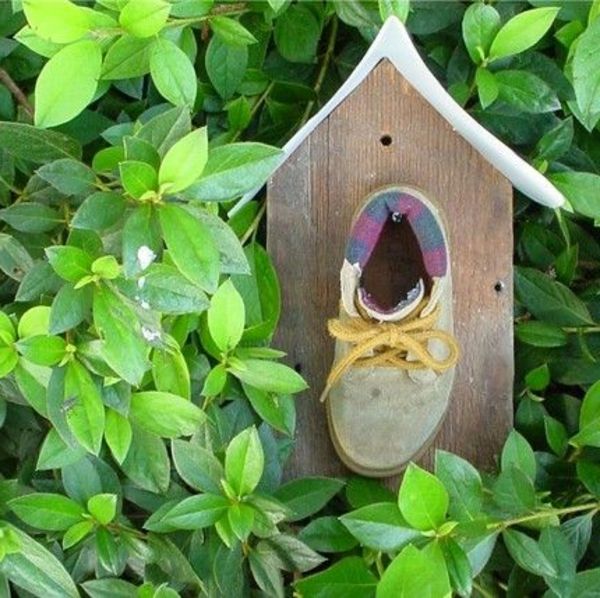 Casa rivestimento creativo per gli uccelli di legno stesso Tinker-Shoe