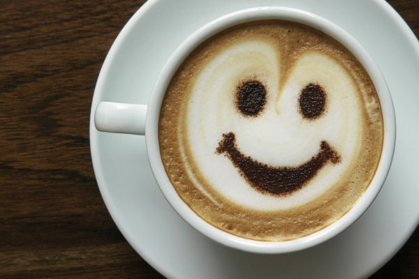 leende kaffe - vit kopp
