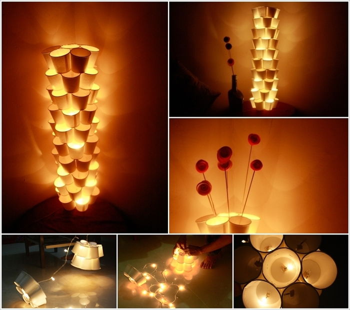 Vytvárajte lampu z papierových šálok sami, inšpirujte projekty DIY pre dospelých