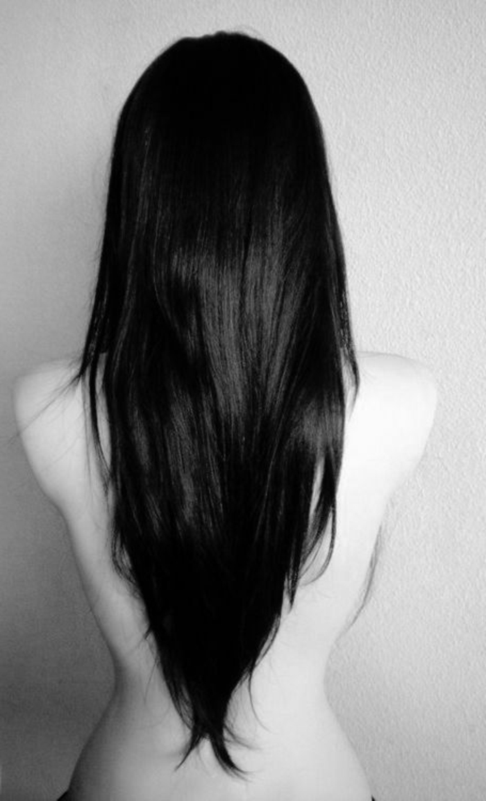 ilgai sklandžiai plaukų juodai-gražus