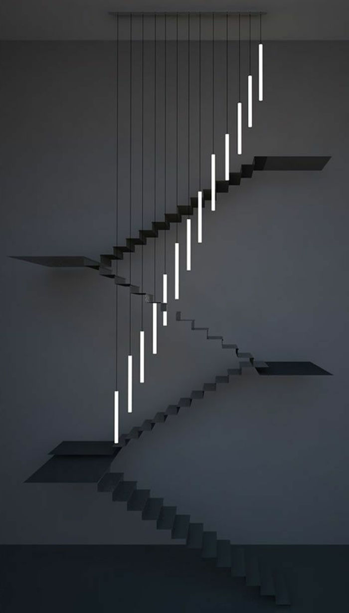 oświetlenie led schodów atrakcyjnych artystyczno-zdjęcia