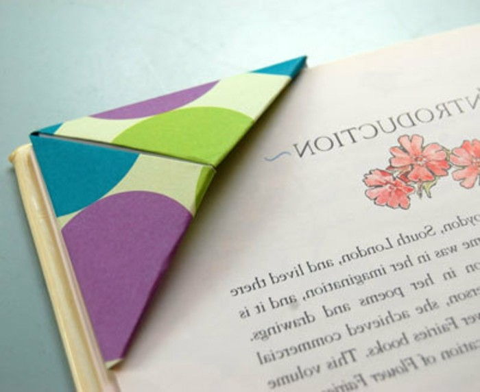 bokmerker-selv-gjør origami-tinker-grønn-og-lilla-kombinere