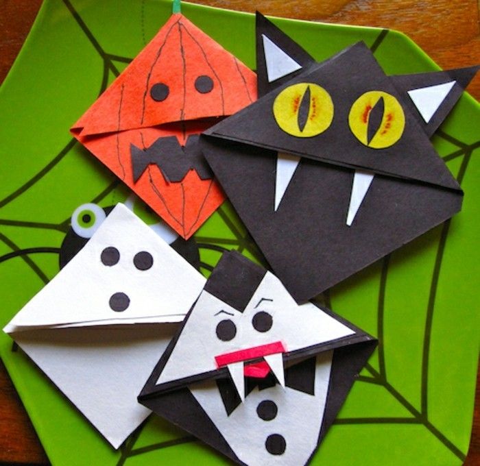 zaznamki-yourself izdelavo origami-Tinker-zelo-ustvarjalno-halloween figurice
