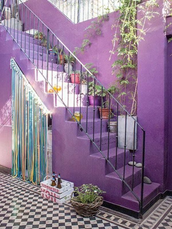 vijolično-črtasto-zunaj stopnice oblikovanje ideja