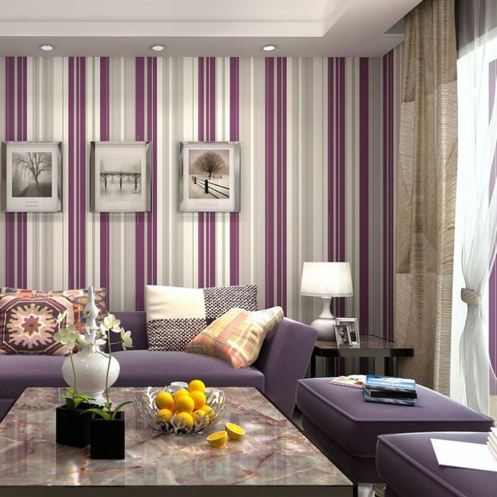 purple wallpaper wallpaper on-the-wall-in-woonkamer