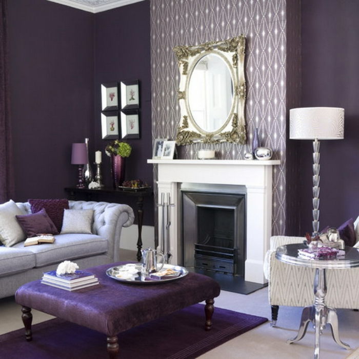 purple-wallpaper-mooie-witte-open haard