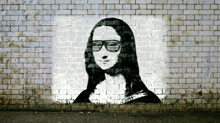 komik grafiti yaratıcı bir fikir-sokak-sanat-Mona Lisa Güneş