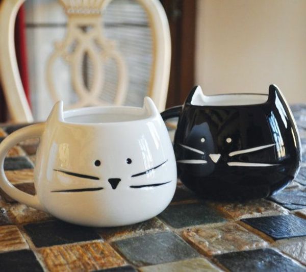 funny-cup s Cat porcelánu