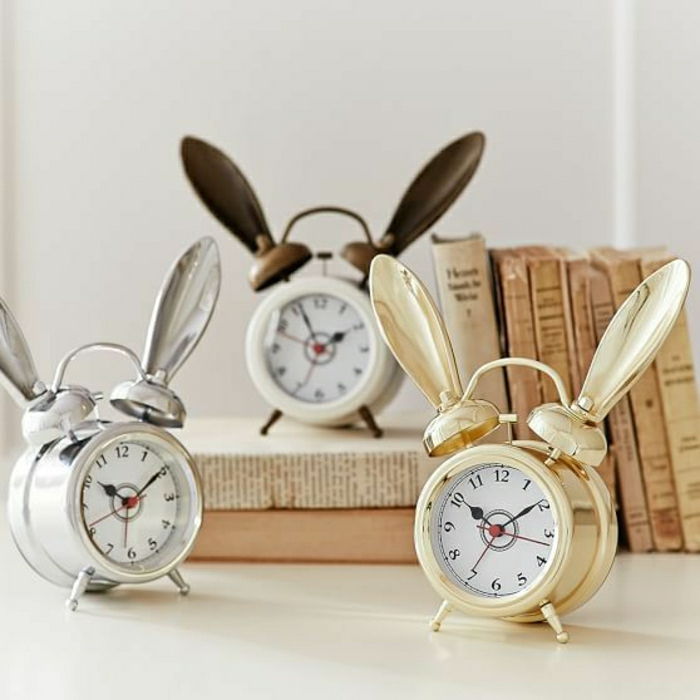 Ringer ceas urechi de iepure de metal designer de copii de alarmă ceas amuzant-alarmă pentru copii