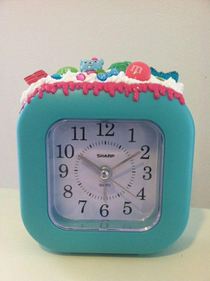 alarmă de decorare funny-alarmă ceas-copii-albastru ceas-pentru-fete