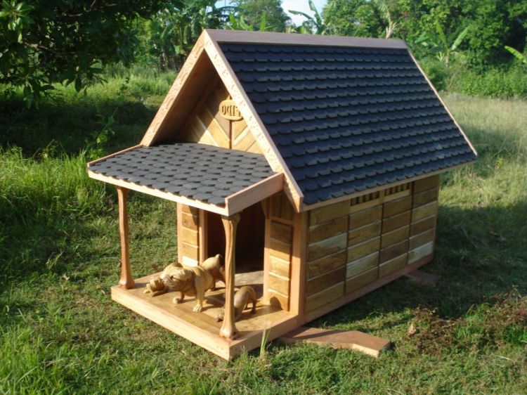 hund-house-chic-ädel särskilt-Pforte-portico-simple-modern-in-garden