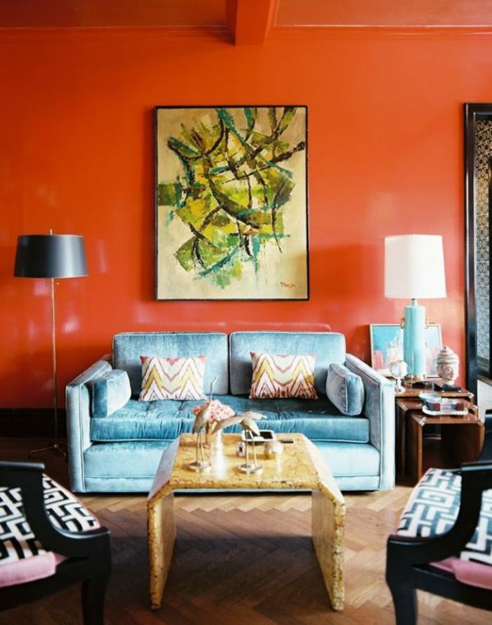 pittoreska-väggmålningar-art Red Wall bekväma möbler