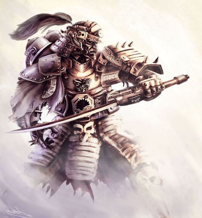 guerriero giapponese, combattente, equipaggiamento, casco, maschera, katana, spada samurai