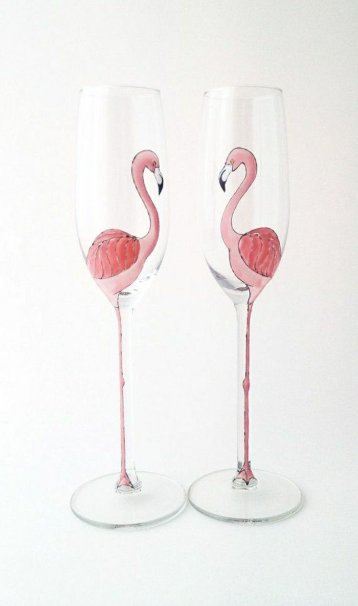 sodobna šampanjec očala Flamingo slike